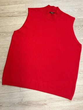 Classic Red Sleeveless Knit Wool & Cashmere Vest Sz.XXL